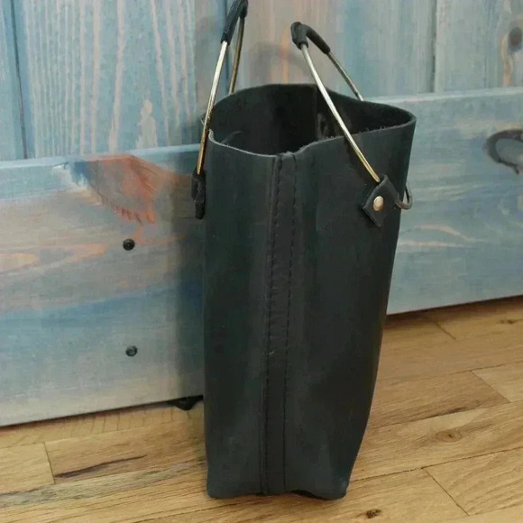 Black Tribe Alive Nubuck Leather Minimalist Chic Simple Purse Mini Bag Handbag - Picture 3 of 10